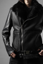 Load image into Gallery viewer, ierib exclusive Double Breasted Riders Jacket / Toscana Shearling Mouton + Horse Leather (BLACK)