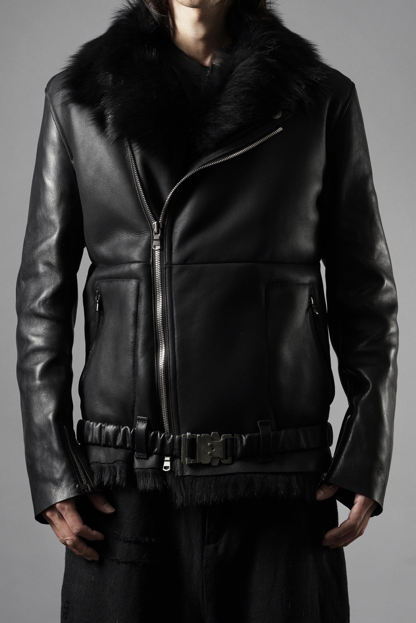 ierib exclusive Double Breasted Riders Jacket / Toscana Shearling ...