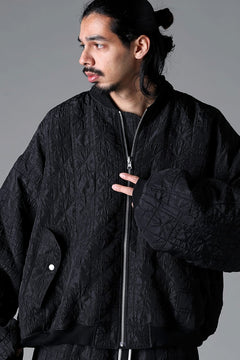 画像をギャラリービューアに読み込む, A.F ARTEFACT REVERSIBLE TEDDY BOMBER JACKET / DECORATIVE LATTICE PATTERN (BLACK)
