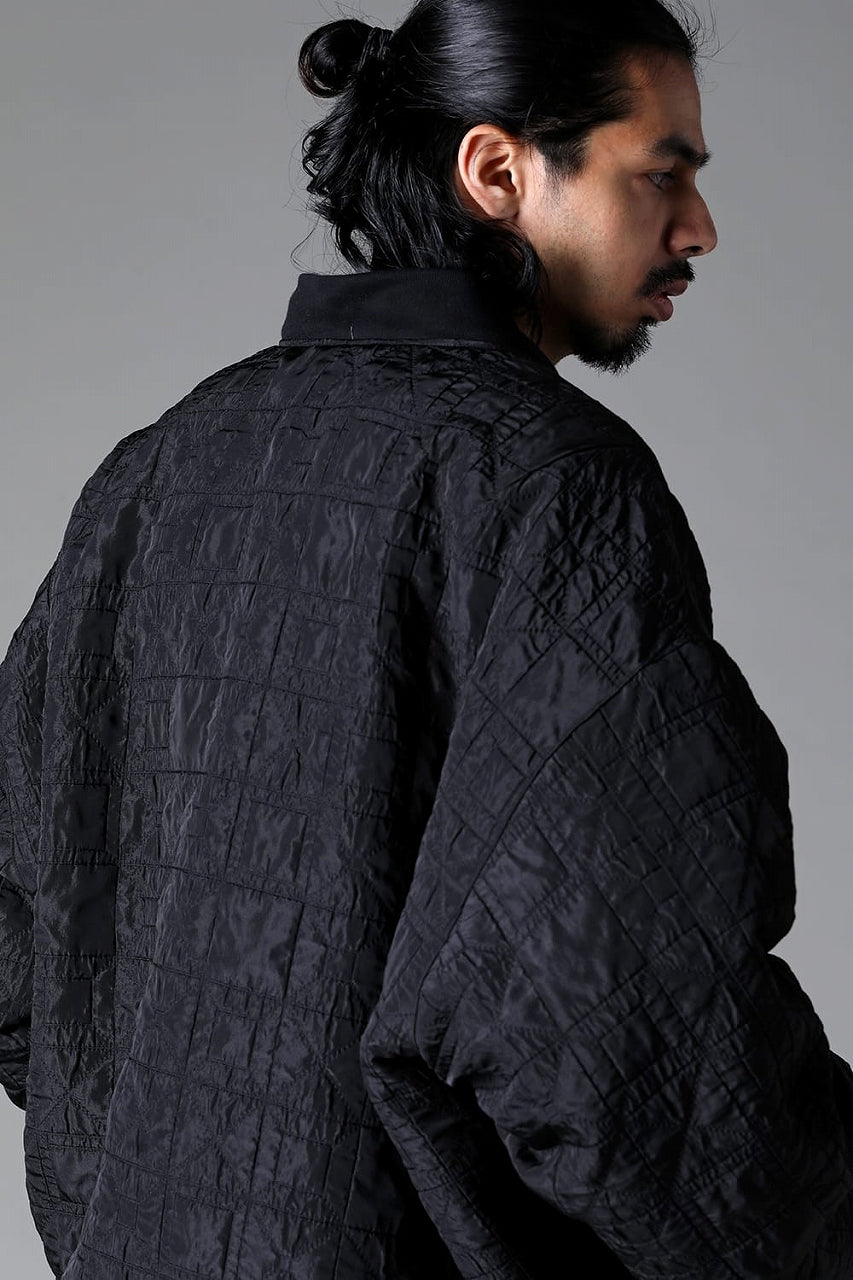画像をギャラリービューアに読み込む, A.F ARTEFACT REVERSIBLE TEDDY BOMBER JACKET / DECORATIVE LATTICE PATTERN (BLACK)