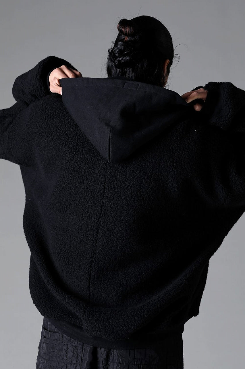 画像をギャラリービューアに読み込む, A.F ARTEFACT REVERSIBLE TEDDY BOMBER JACKET / DECORATIVE LATTICE PATTERN (BLACK)