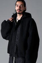画像をギャラリービューアに読み込む, A.F ARTEFACT REVERSIBLE TEDDY BOMBER JACKET / DECORATIVE LATTICE PATTERN (BLACK)