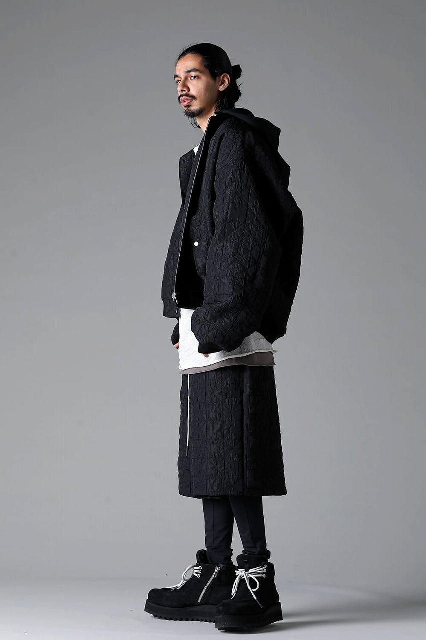 画像をギャラリービューアに読み込む, A.F ARTEFACT REVERSIBLE TEDDY BOMBER JACKET / DECORATIVE LATTICE PATTERN (BLACK)