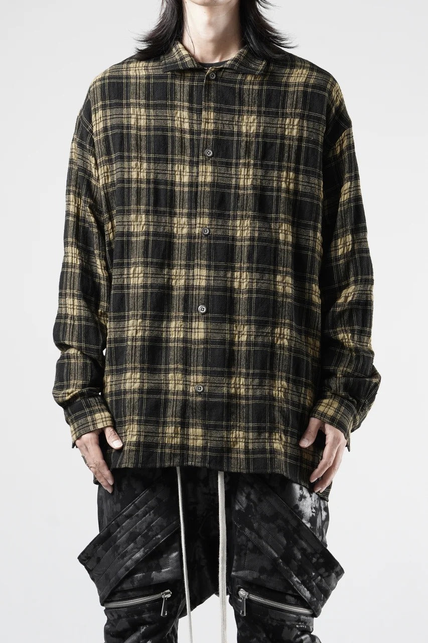 A.F ARTEFACT LOOSEY-FIT SHIRTS / PLAID PATTERNED (BLACK×YELLOW)