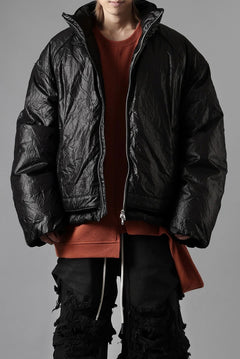 画像をギャラリービューアに読み込む, Juun.J Wrinkle Nylon Stand Collar Goose Down Blouson (BLACK)