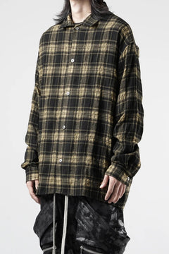 Load image into Gallery viewer, A.F ARTEFACT LOOSEY-FIT SHIRTS / PLAID PATTERNED (BLACK×YELLOW)
