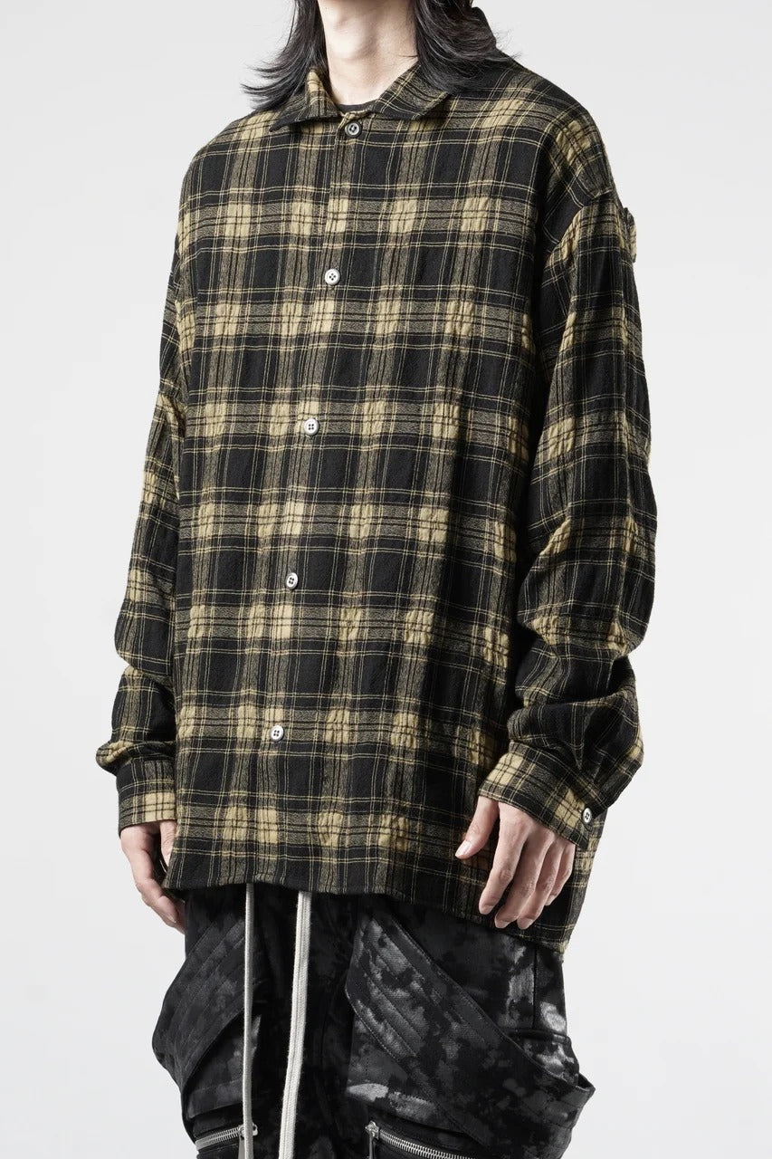 Load image into Gallery viewer, A.F ARTEFACT LOOSEY-FIT SHIRTS / PLAID PATTERNED (BLACK×YELLOW)