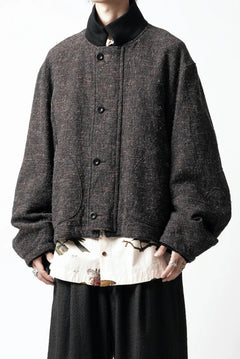 Load image into Gallery viewer, KLASICA VOLUME SLEEVE TANKERS BLOUSON / REGENERATED KEMP MIXED TWEED (MIX BROWN)
