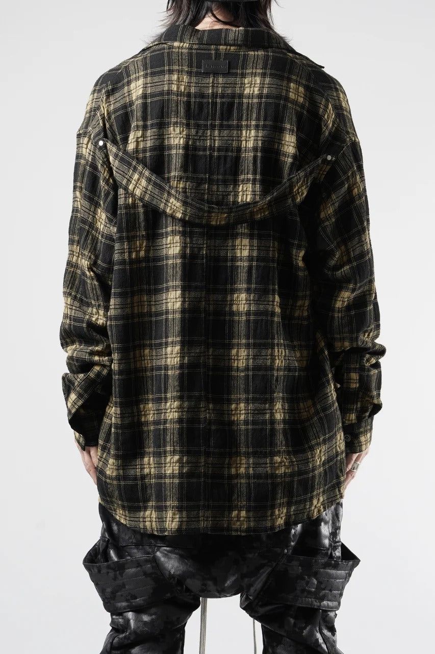 Load image into Gallery viewer, A.F ARTEFACT LOOSEY-FIT SHIRTS / PLAID PATTERNED (BLACK×YELLOW)