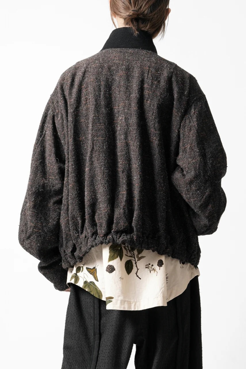 Load image into Gallery viewer, KLASICA VOLUME SLEEVE TANKERS BLOUSON / REGENERATED KEMP MIXED TWEED (MIX BROWN)