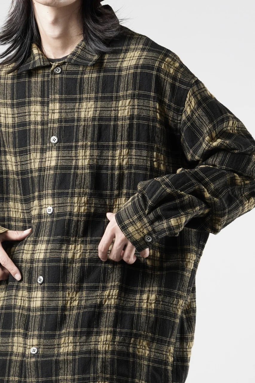 Load image into Gallery viewer, A.F ARTEFACT LOOSEY-FIT SHIRTS / PLAID PATTERNED (BLACK×YELLOW)