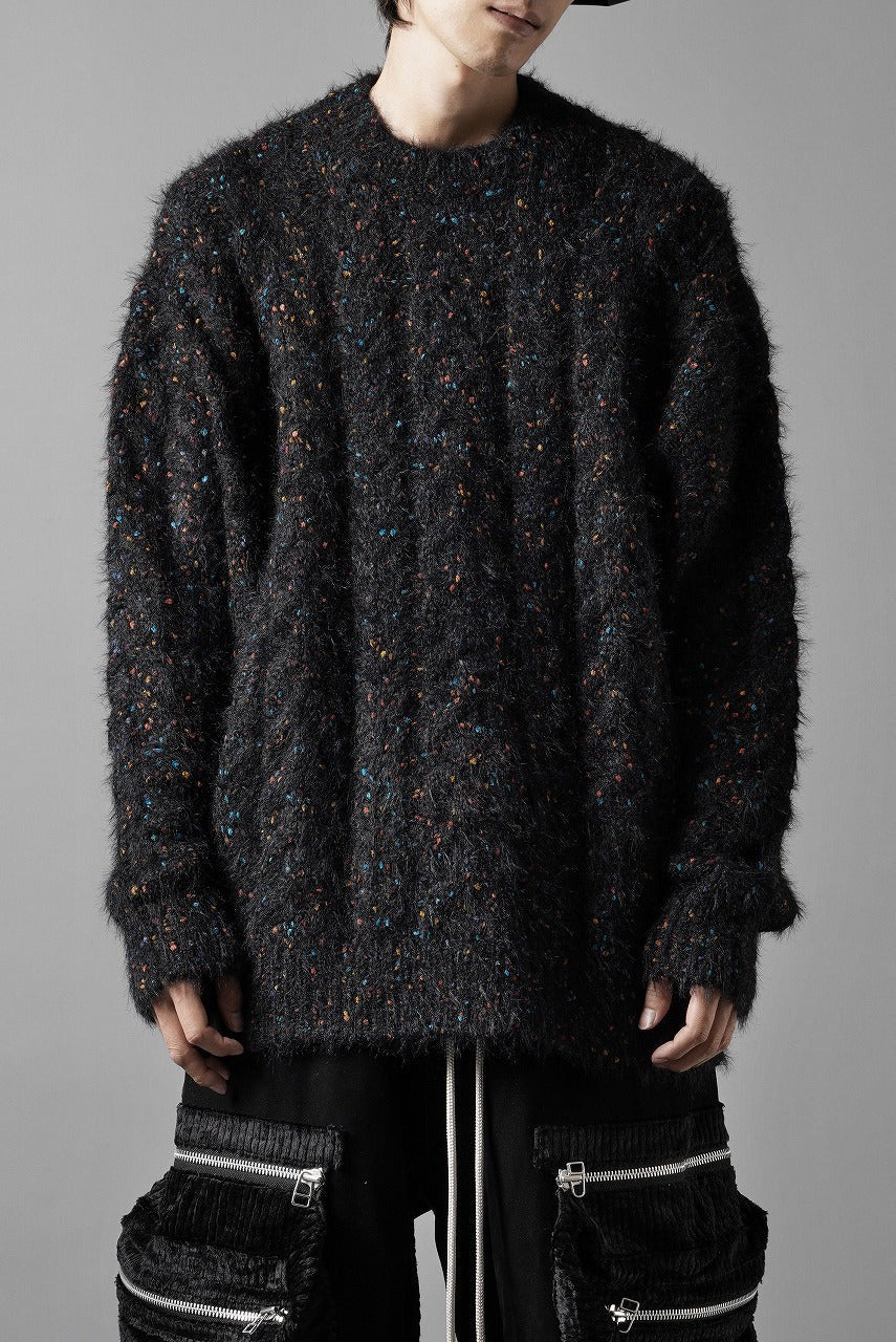 TARO HORIUCHI / th products Color Nep Mole Knit Pullover (black)