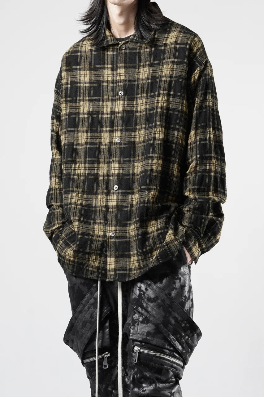 Load image into Gallery viewer, A.F ARTEFACT LOOSEY-FIT SHIRTS / PLAID PATTERNED (BLACK×YELLOW)