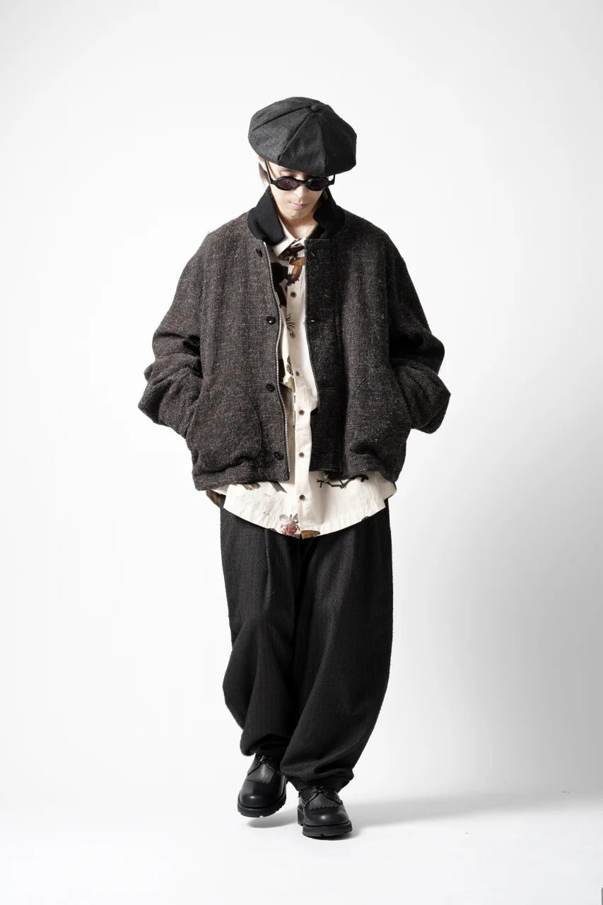 KLASICA VOLUME SLEEVE TANKERS BLOUSON / REGENERATED KEMP MIXED TWEED (MIX BROWN)