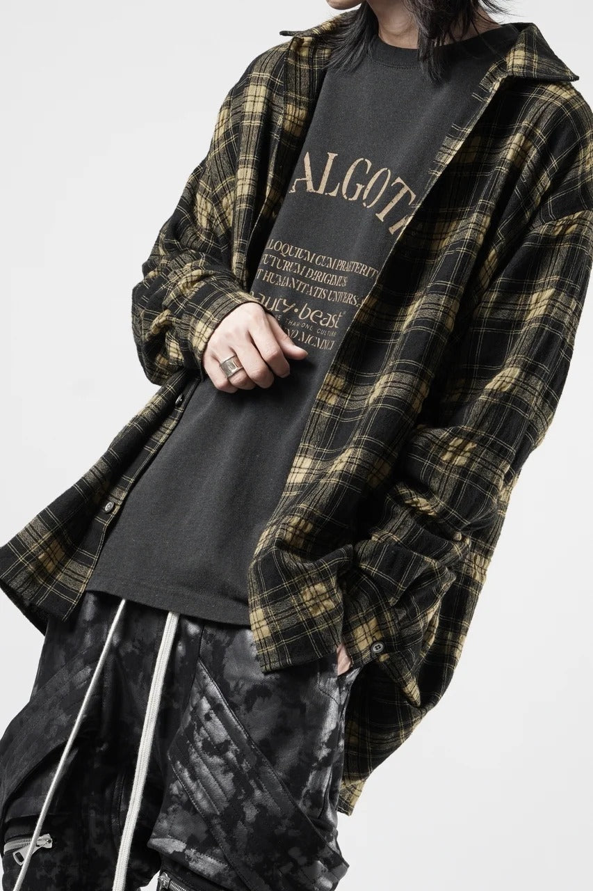Load image into Gallery viewer, A.F ARTEFACT LOOSEY-FIT SHIRTS / PLAID PATTERNED (BLACK×YELLOW)