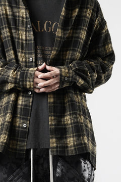 Load image into Gallery viewer, A.F ARTEFACT LOOSEY-FIT SHIRTS / PLAID PATTERNED (BLACK×YELLOW)