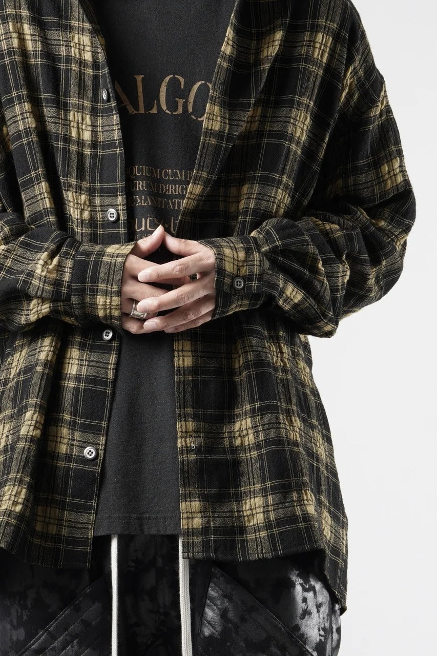 Load image into Gallery viewer, A.F ARTEFACT LOOSEY-FIT SHIRTS / PLAID PATTERNED (BLACK×YELLOW)