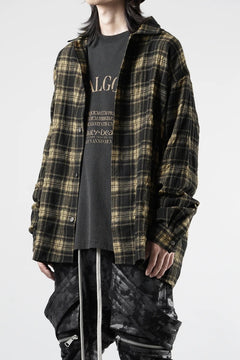 Load image into Gallery viewer, A.F ARTEFACT LOOSEY-FIT SHIRTS / PLAID PATTERNED (BLACK×YELLOW)