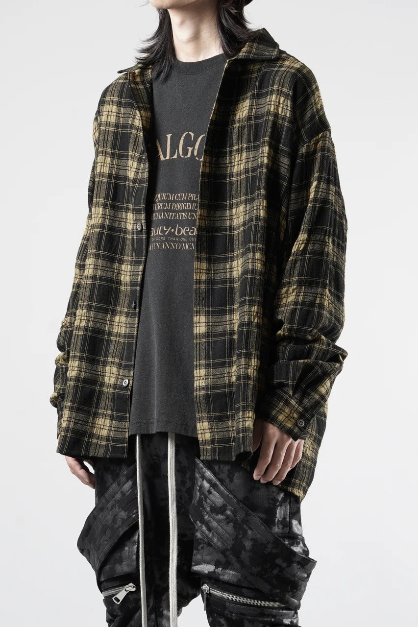 Load image into Gallery viewer, A.F ARTEFACT LOOSEY-FIT SHIRTS / PLAID PATTERNED (BLACK×YELLOW)