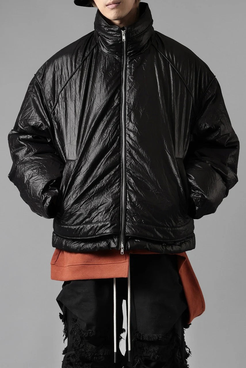 画像をギャラリービューアに読み込む, Juun.J Wrinkle Nylon Stand Collar Goose Down Blouson (BLACK)