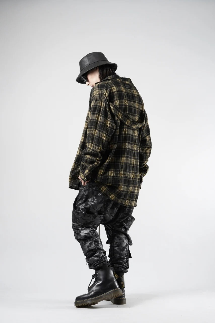Load image into Gallery viewer, A.F ARTEFACT LOOSEY-FIT SHIRTS / PLAID PATTERNED (BLACK×YELLOW)