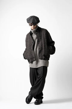 Load image into Gallery viewer, KLASICA VOLUME SLEEVE TANKERS BLOUSON / REGENERATED KEMP MIXED TWEED (MIX BROWN)