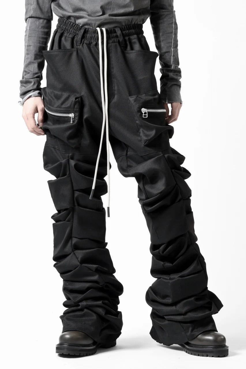 画像をギャラリービューアに読み込む, 【SAMPLE】A.F ARTEFACT MONSTER TUCK VOLUME BAGGY PANTS / LUXE-TWILL (BLACK)