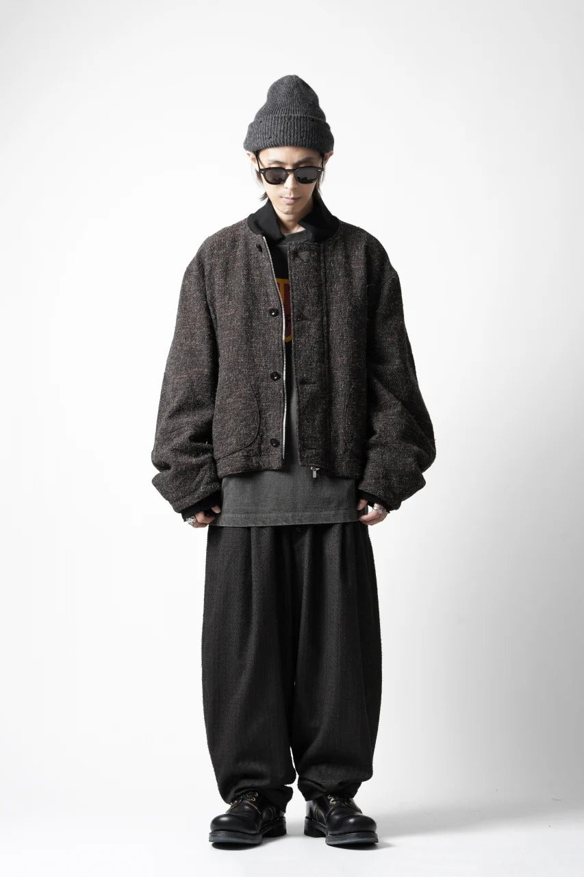 Load image into Gallery viewer, KLASICA VOLUME SLEEVE TANKERS BLOUSON / REGENERATED KEMP MIXED TWEED (MIX BROWN)