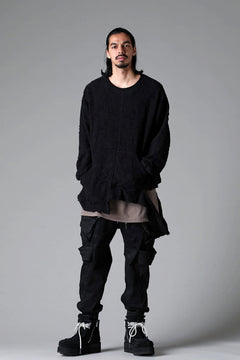 Load image into Gallery viewer, A.F ARTEFACT BELTED DETAIL JOGGER 2.0 / BRUSHED BACK COATING DENIM (BLACK)