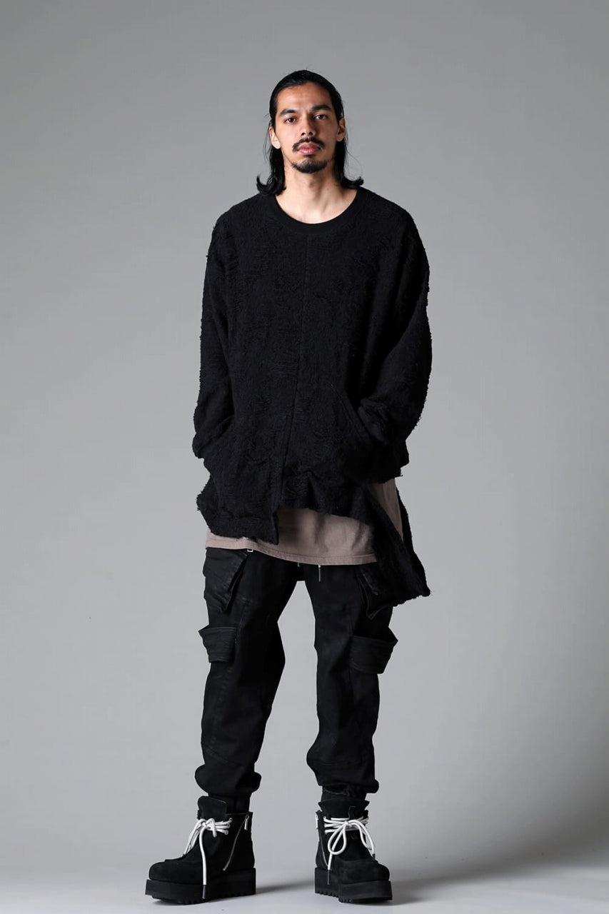 Load image into Gallery viewer, A.F ARTEFACT BELTED DETAIL JOGGER 2.0 / BRUSHED BACK COATING DENIM (BLACK)