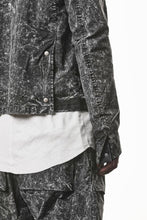 画像をギャラリービューアに読み込む, thom/krom COLLARLESS JACKET / DYED STRETCH COTTON (BLACK MARBLE)