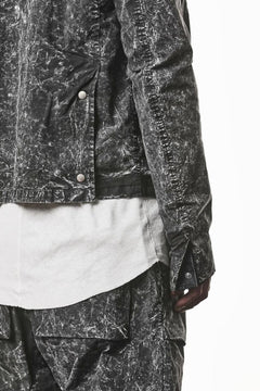 画像をギャラリービューアに読み込む, thom/krom COLLARLESS JACKET / DYED STRETCH COTTON (BLACK MARBLE)