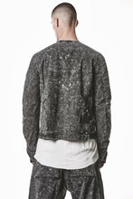 画像をギャラリービューアに読み込む, thom/krom COLLARLESS JACKET / DYED STRETCH COTTON (BLACK MARBLE)