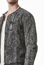 画像をギャラリービューアに読み込む, thom/krom COLLARLESS JACKET / DYED STRETCH COTTON (BLACK MARBLE)