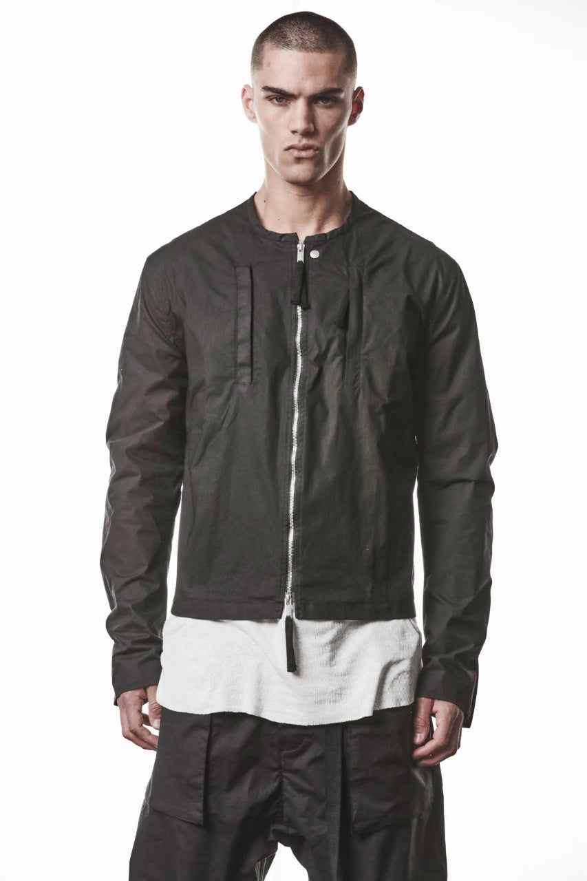 画像をギャラリービューアに読み込む, thom/krom COLLARLESS JACKET / STRETCH COTTON (BLACK)