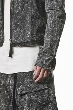 画像をギャラリービューアに読み込む, thom/krom COLLARLESS JACKET / DYED STRETCH COTTON (BLACK MARBLE)