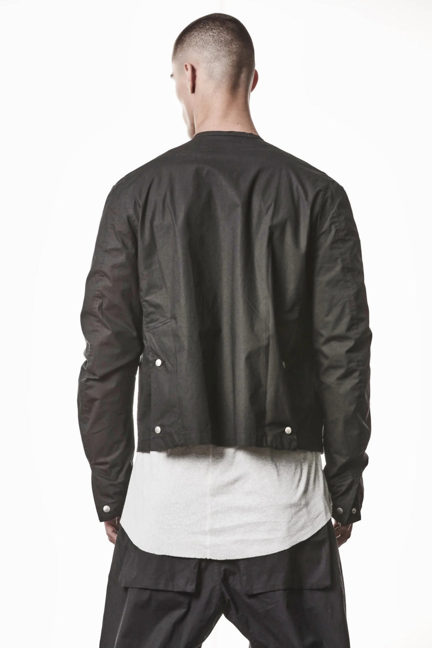 画像をギャラリービューアに読み込む, thom/krom COLLARLESS JACKET / STRETCH COTTON (BLACK)