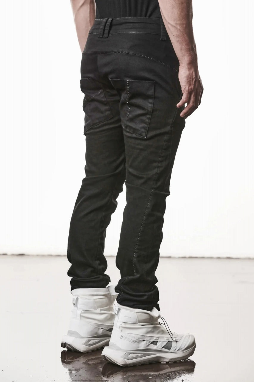 Load image into Gallery viewer, thom/krom SLIM FIT DENIM TROUSERS / SCAR STITCHED (BLACK)