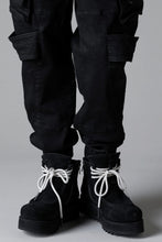 Load image into Gallery viewer, A.F ARTEFACT BELTED DETAIL JOGGER 2.0 / BRUSHED BACK COATING DENIM (BLACK)