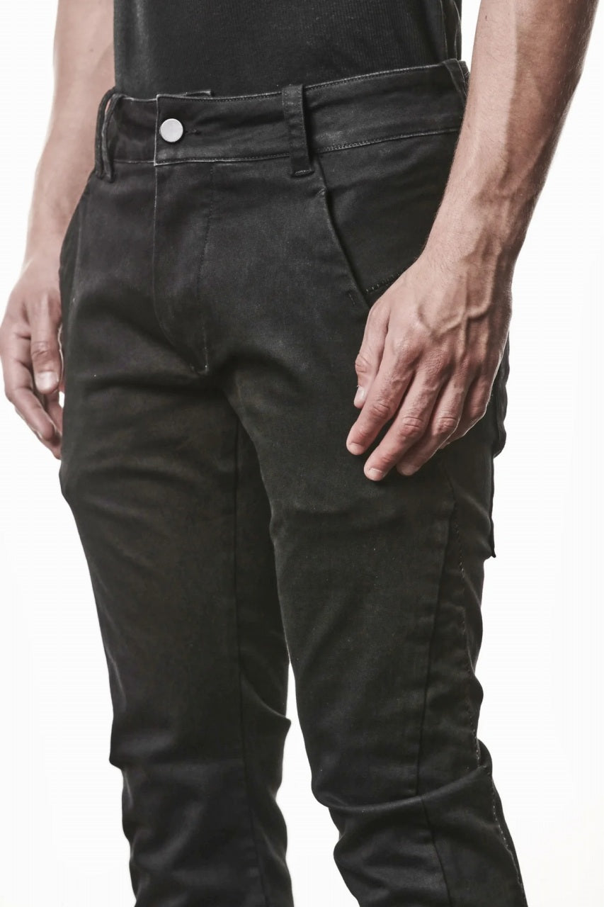 Load image into Gallery viewer, thom/krom SLIM FIT DENIM TROUSERS / SCAR STITCHED (BLACK)