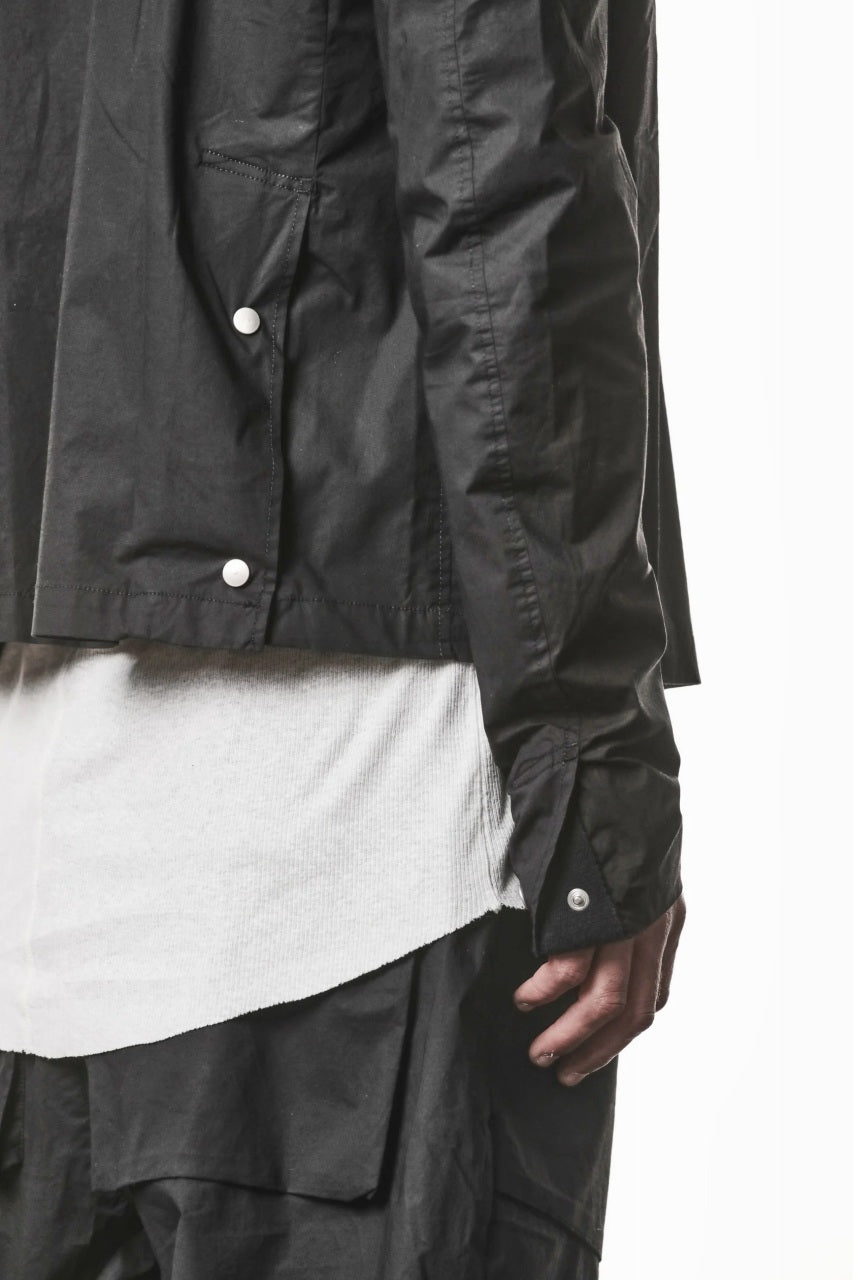 画像をギャラリービューアに読み込む, thom/krom COLLARLESS JACKET / STRETCH COTTON (BLACK)