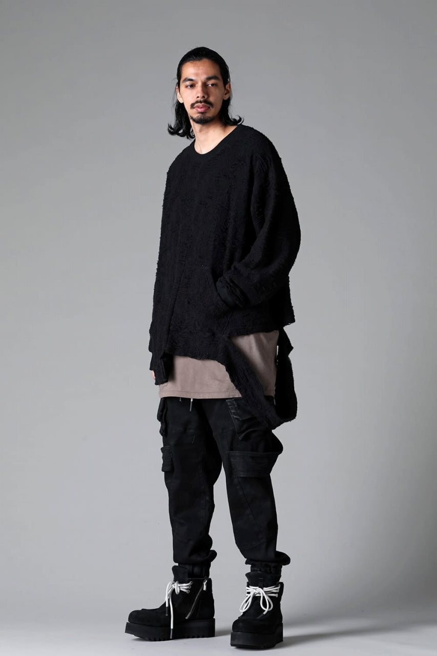 Load image into Gallery viewer, A.F ARTEFACT BELTED DETAIL JOGGER 2.0 / BRUSHED BACK COATING DENIM (BLACK)