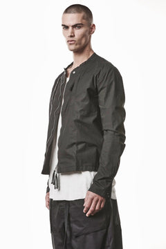 画像をギャラリービューアに読み込む, thom/krom COLLARLESS JACKET / STRETCH COTTON (BLACK)