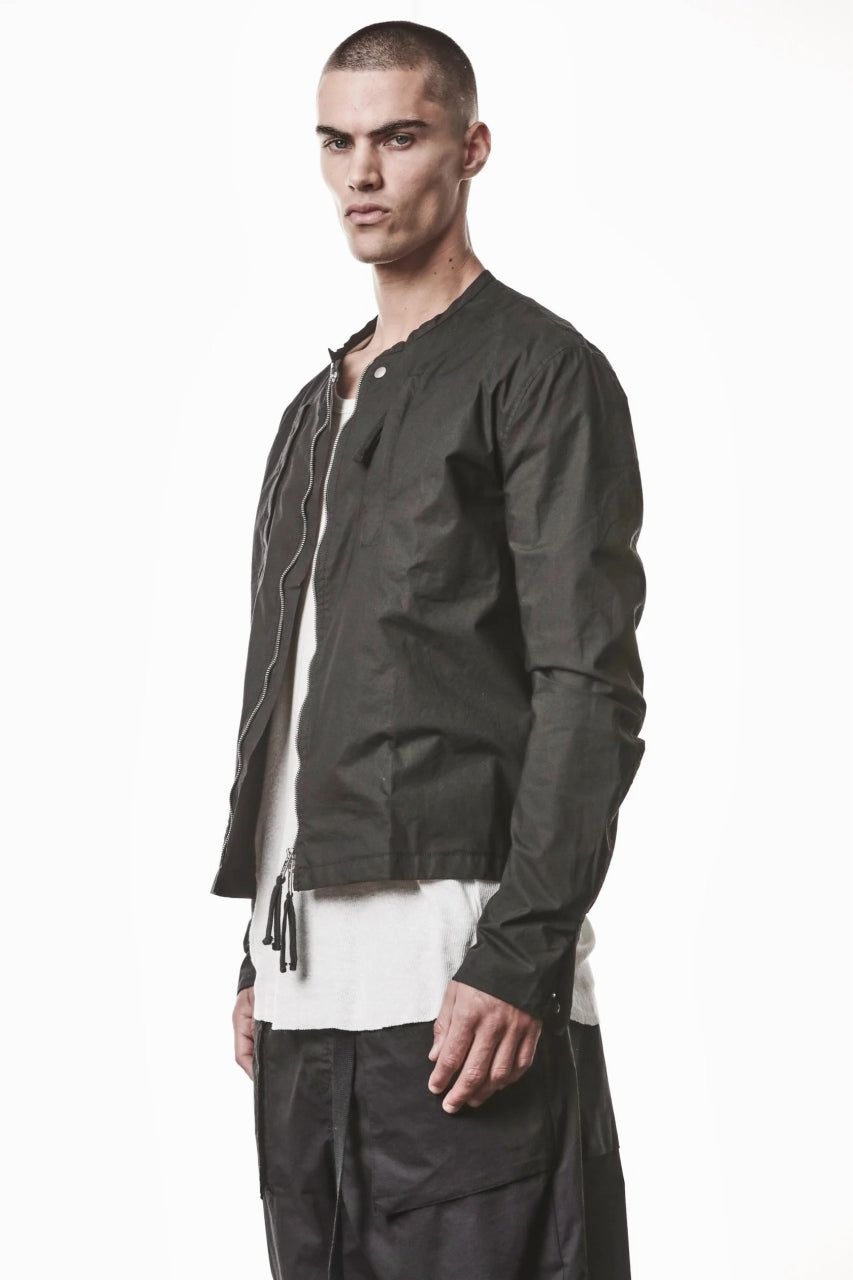 画像をギャラリービューアに読み込む, thom/krom COLLARLESS JACKET / STRETCH COTTON (BLACK)