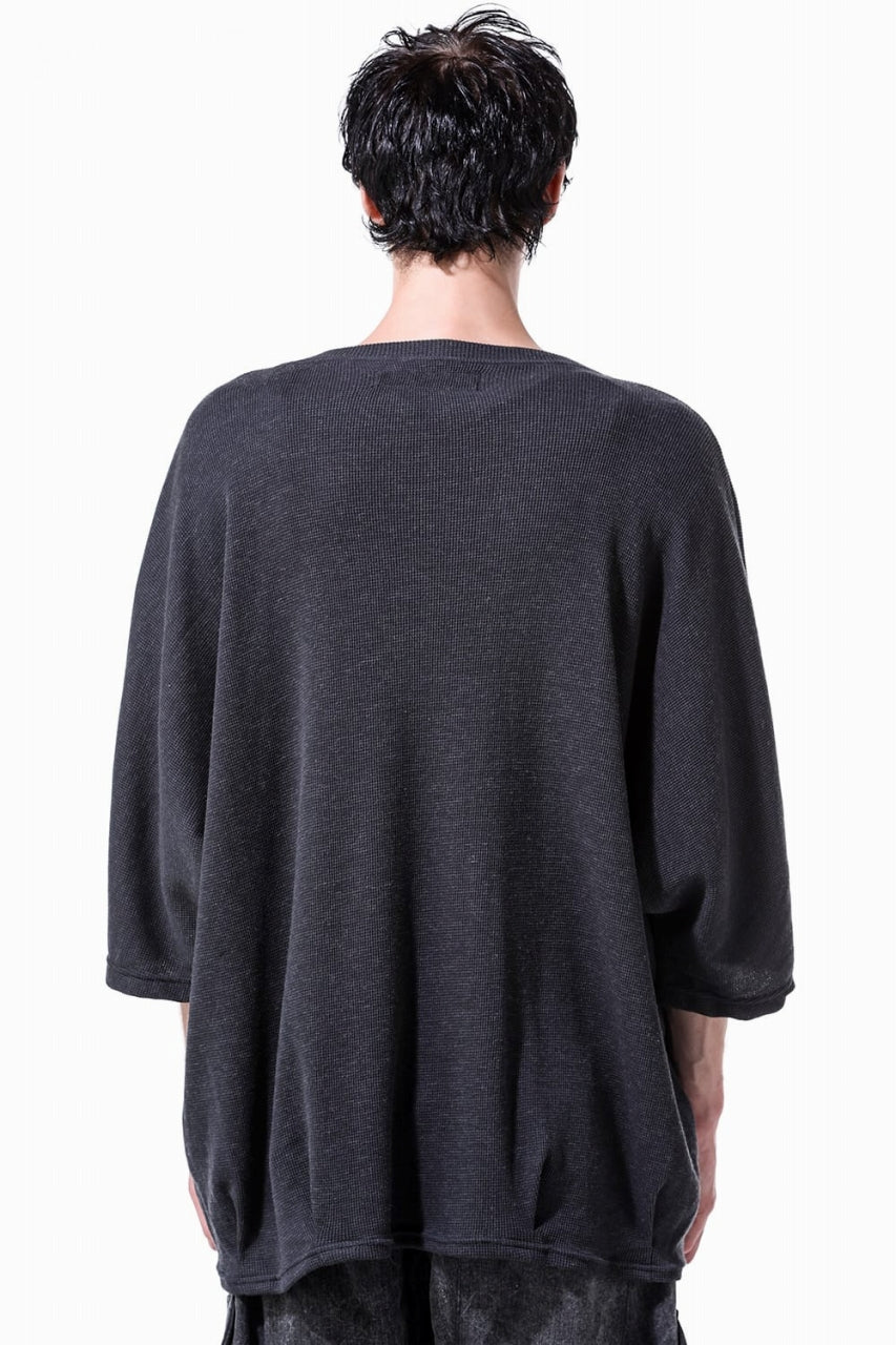 A.F ARTEFACT DOLMAN LOOSEY T-SHIRT  / WAFFLE KNIT JERSEY (CHARCOAL)