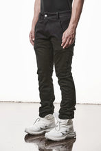 Load image into Gallery viewer, thom/krom SLIM FIT DENIM TROUSERS / SCAR STITCHED (BLACK)