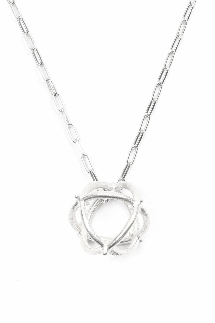 m.a+ large + globe necklace with silver chain / AD41 / AG (SILVER)