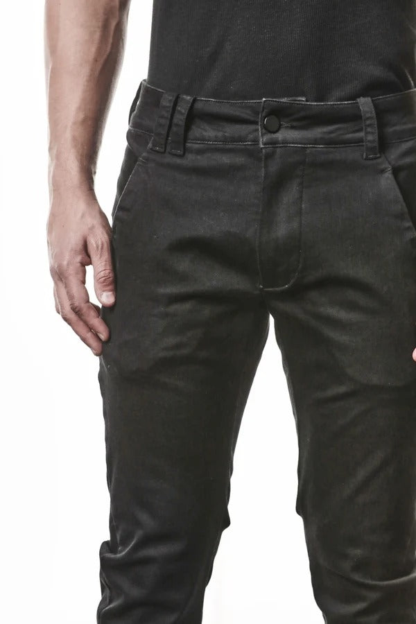 Load image into Gallery viewer, thom/krom SLIM FIT DENIM TROUSERS / SCAR STITCHED (BLACK)