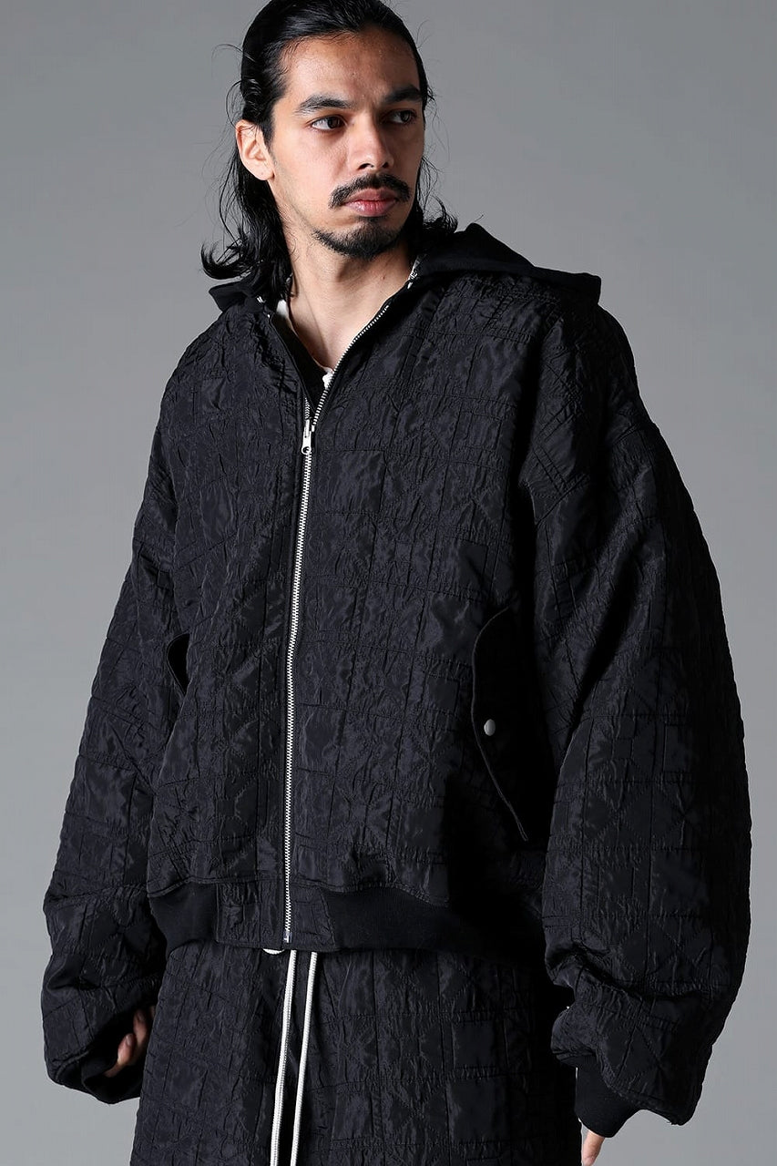 画像をギャラリービューアに読み込む, A.F ARTEFACT REVERSIBLE TEDDY BOMBER JACKET / DECORATIVE LATTICE PATTERN (BLACK)