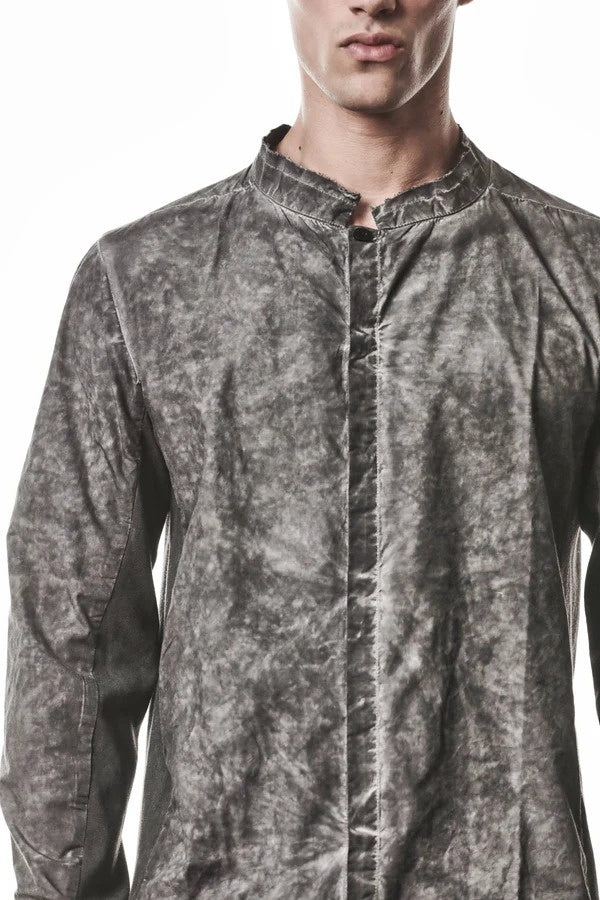 画像をギャラリービューアに読み込む, thom/krom STAND COLLAR SHIRT / DYED ORGANIC COTTON (VEGETAL BLACK)